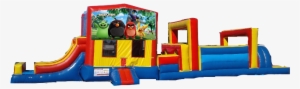 2 Lanes Combo Jumper Obstacle Game Angry Birds $350/day - Inflatable #540910