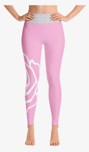 Rose Outline Yoga Leggings - Yoga Pants Blue #541932