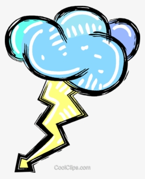 Storm Cloud With Lightning Bolt Royalty Free Vector - Blitz Clipart #542116