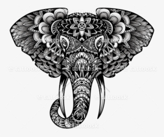 Tribal Elephant Head Tattoo Sample #542716