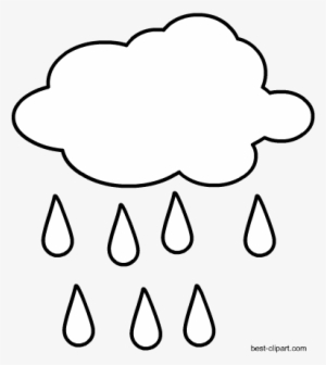 Black And White Cloud With Raing Free Clip Art - Clip Art #542782