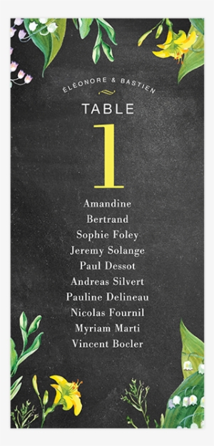Bouquet Plan De Table Carte Jaune Champetre Front - Marriage #543391