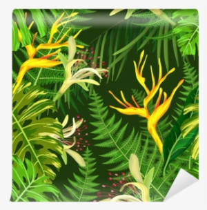 Seamless Pattern With Tropical Hawaiian Flowers Wall - Flower #543852