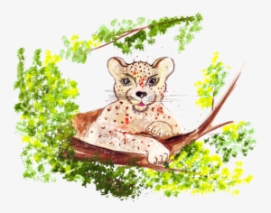 Hand Drawing A Watercolor A Cheetah - Drawing #545685