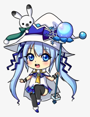 Graphic Freeuse Stock By Hyldenia On Deviantart - Snow Miku 2014 Chibi #546549