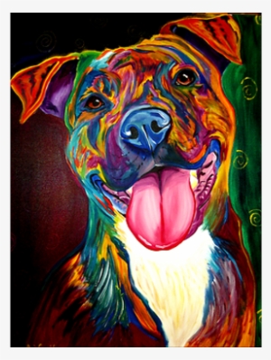 Pibble - Colorful Pitbull Art #546872