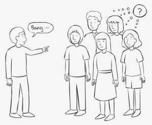 Back One Person Pointing To A Group Of People Playing - Thinking People Group Png #547731