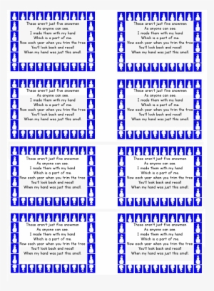 Snowman Poem Gift Tags {free Printable} - Snowman Handprint Poem #547956