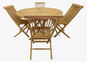 Al Fresco Round Folding 120cm Table Set - Outdoor Table #549832