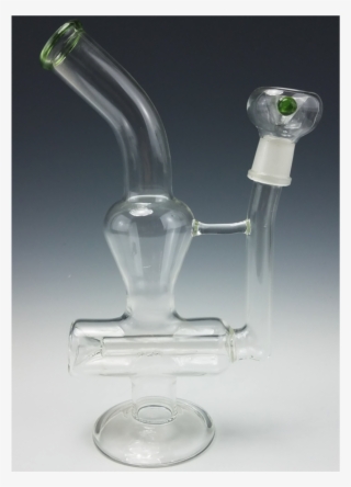 9" Green Glass Inline Percolator Water Pipe By Mile - Trophy #5400607