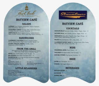 Streamliners Custom Shaped Menu - Printing #5401375