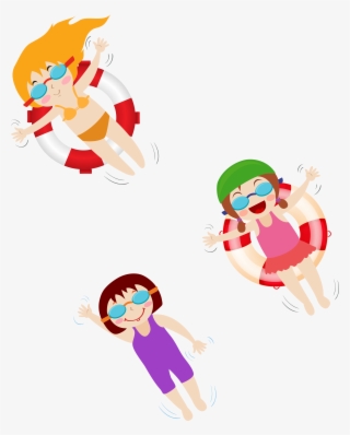 Hand Drawn Cartoon Girl Vacation Decoration Vector #5401787