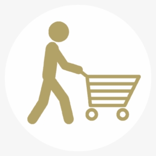 High-traffic Areas - Shopping Cart Clipart With Person #5405516