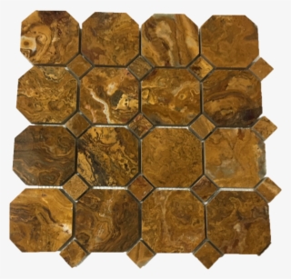 Multi Brown Onyx Octagon With Multi Brown Dot #5407395