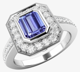 Tanzanite And Diamond Cluster Ring For Women In 18ct #5407733