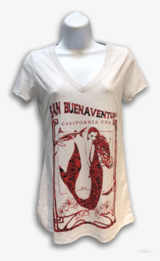 San Buenaventura Mermaid T Shirt - San Buenaventura Sirène Tri-blend Dolman - Vintage #5410181