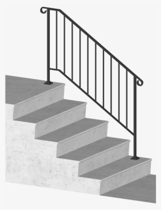 Picket-4 4 Foot Post To Post Spans 4 Stair Risers - Iron X Handrail Picket #2 Railing Rail Fits 2 Or 3 #5420090