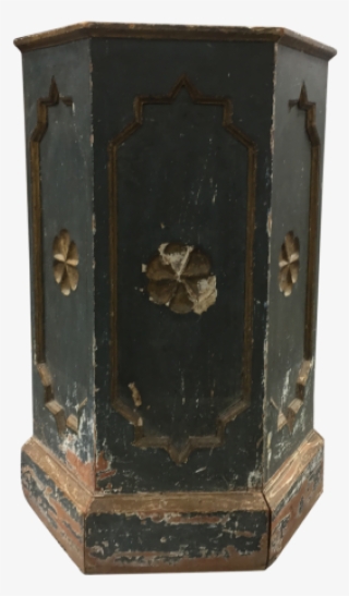 Trapezoid Spanish Gothic Revival Polychrome Pedestal - Cupboard #5420148