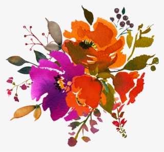 Hand Painted Fresh Orange Flower Png Transparent - Flower #5420213