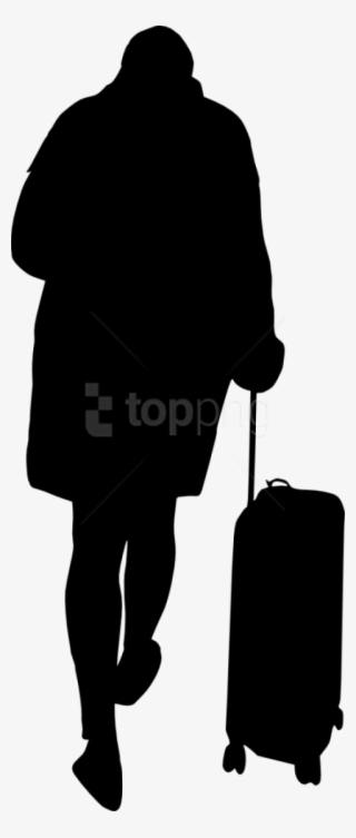 People With Luggage Silhouette - Portable Network Graphics #5424576