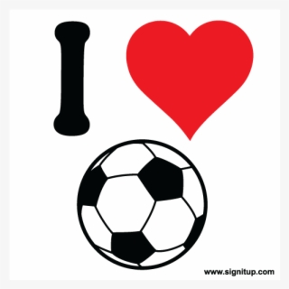 I Love Soccer Bumper Sticker - Outline Soccer Ball Clipart #5432734