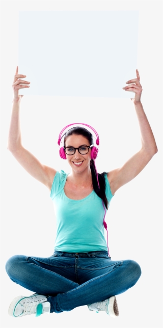 Girl Holding Banner Png Image - Girl Holding Banner In Png #5435235