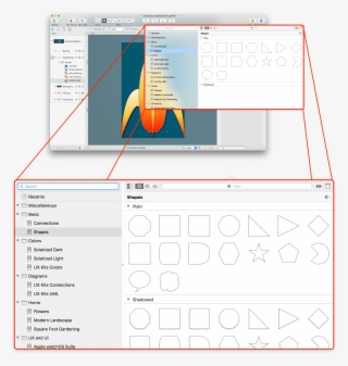 An Exploding View Of Omnigraffle, Showing The Stencil - Omnigraffle #5435871