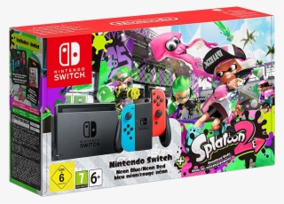 Nintendo Switch Neon Redblue With Splatoon 2 #5438477