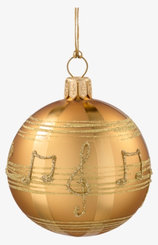 Christmas Bauble, Gold-coloured With Musical Notes, #5439058