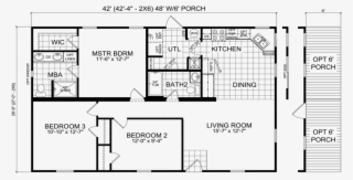 Longstreet 28 X 42 1120 Sqft Mobile Home Factory Expo - 28 42 House Plan #5441468