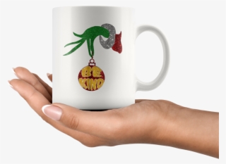Be Kind Grinch Hand Holding Kindness Christmas Gift - Psd Graphic Designer Naming Convention #5442350