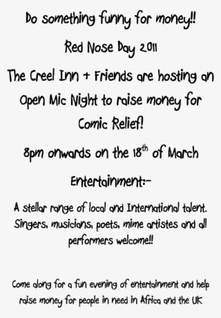 Red Nose Day At The Creel Inn - Type Of Contrast Media In Mri #5452478