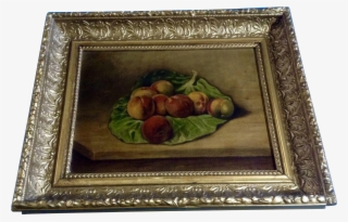 J Finch, Still Life Oil Painting 20th Century Peaches #5454563