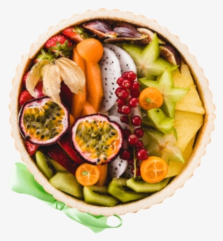 Fresh Handmade 6" Exotic Fruit Gateau Finished With - Fruit Salad #5457681