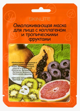 Fabric Mask With Collagen And Tropical Fruits, Skinlite, #5457842