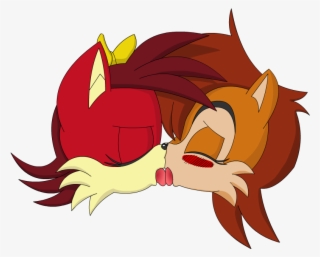 Kiss Tongue Png Image Transparent Stock - Sally Acorn And Fiona Fox Kiss #5461828