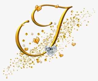 Alfabeto Dorado Con Corazones - Alfabeto Con Piedras Preciosas #5464338