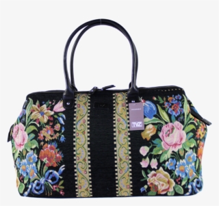 Taz Weekender Tapistry Flowers Vintage Look Black - Dooney And Bourke Disney Ears #5465028