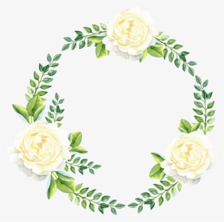 Fresh Yellow Flowers Hand Drawn Garland Decorative - Romantisches Grün-blätter - Empfangskarte Karte #5467229