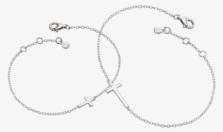 Silver Cross Bracelet Set - Necklace #5479370