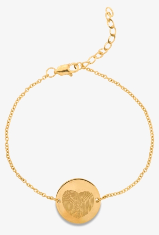 Fingerprint Coin Bracelet 14crt Gold - Coin Armband #5484467