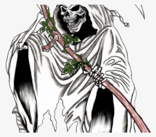 Drawn Grim Reaper Plant - La Santa Muerte Blanco Y Negro #5486107