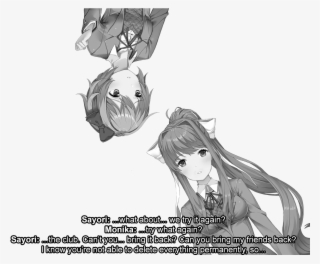 Ddlc Doki Doki Literature Club Monika Ddlc Sayori Ddlc - Cartoon #5486332