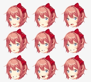 Yandere Sayori Head Sprite - Sayori Head Sprites Transparent #5487469