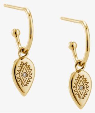 Etched Teardrop Hoops Image - Gold #5491648
