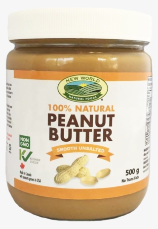 Peanut Butter Smooth Unsalted Natural 500g - New World Products Food #5493699