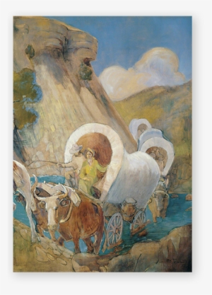 Lds Greeting Cards Minerva Teichert Pioneer Wagons #550188