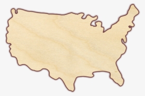 United States Outline Map Unfinished 1/4" Birch Plywood - Khaki #551254