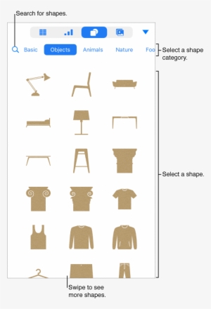 The Shapes Library, With Categories At The Top And - Geometric Shape #552552
