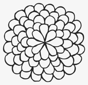 Dahlia Outline Rubber Stamp - Outline Picture Of Dahlia #552653